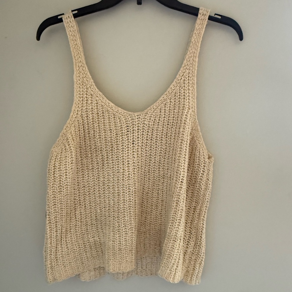 moon & madison Cream Knit Tank Top